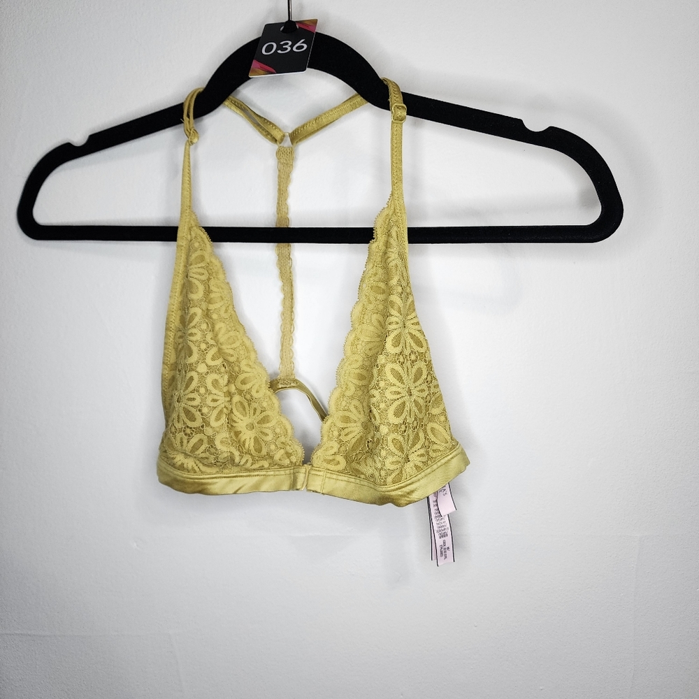036 Victoria secret yellow gold lace bralette